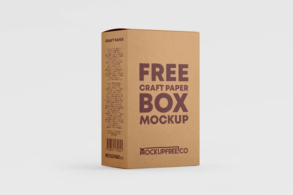 3/4 View of Kraft Box in Two Mockups