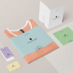 3/4 View of Fashion Branding Objects Mockup