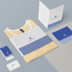 3/4 View of Fashion Branding Objects Mockup
