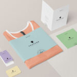 3/4 View of Fashion Branding Objects Mockup