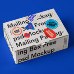 3/4 View of Mail Packaging Cardboard Box Mockup mockup preview