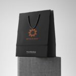 3/4 View of Paper Shopping Bag Mockup