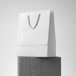 3/4 View of Paper Shopping Bag Mockup