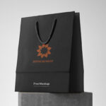 3/4 View of Paper Shopping Bag Mockup
