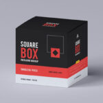 3/4 View of Square Box Packaging Mockup