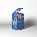 3/4 View Open Packaging Box Mockup in Plain Setting