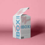 3/4 View Open Packaging Box Mockup in Plain Setting