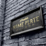 3/4 View Outdoor Wall Mount Name Plate Mockup