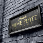 3/4 View Outdoor Wall Mount Name Plate Mockup