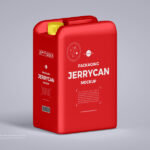 3/4-View Packaging Jerrycan Mockup