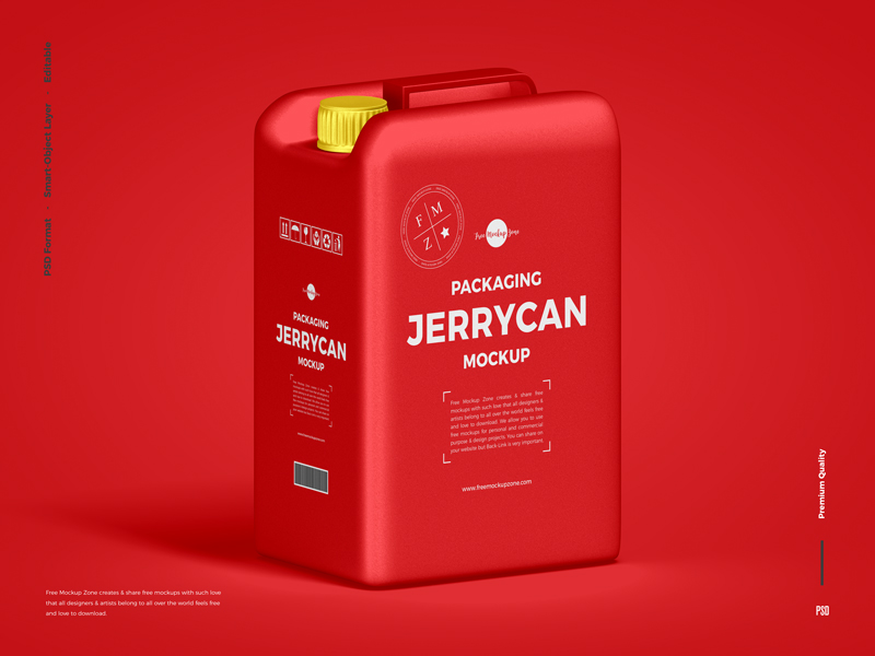 3/4-View Packaging Jerrycan Mockup