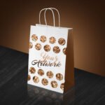 3/4 View Paper Turn-Top Shopping Bag Mockup