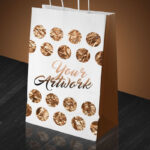 3/4 View Paper Turn-Top Shopping Bag Mockup