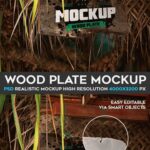 3/4 View Rusty Hanging Wooden Sign Mockup