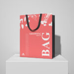 3/4 View Shopping Bag on Podium Mockup mockup preview