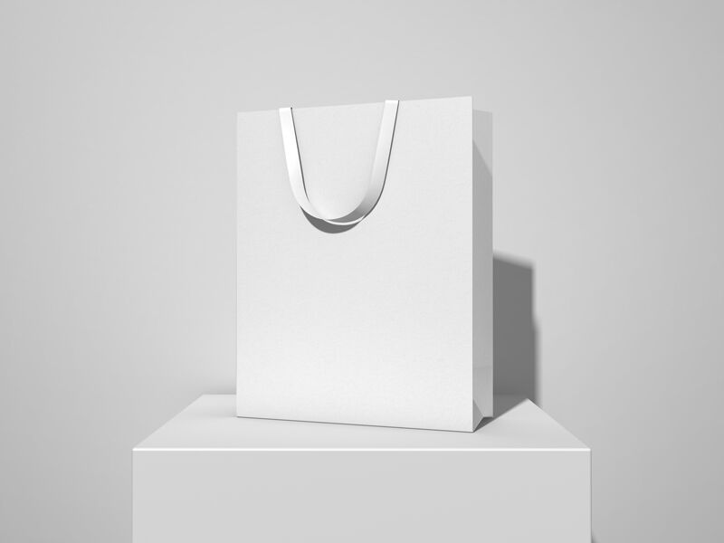 3/4 View Shopping Bag on Podium Mockup mockup preview