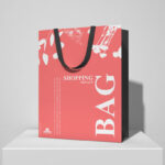 3/4 View Shopping Bag on Podium Mockup mockup preview