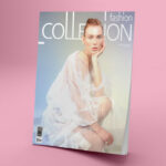 3/4 View Standing Magazine Cover Mockup in Plain Setting