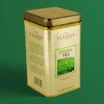 3/4 View Tall Rectangular Tea Tin Box Mockup