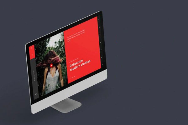 3/4 View White iMac Screen Mockup