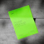 3 A4 Poster Mockups on Uneven Concrete with Shadow