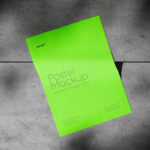3 A4 Poster Mockups on Uneven Concrete with Shadow