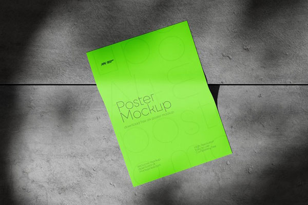 3 A4 Poster Mockups on Uneven Concrete with Shadow