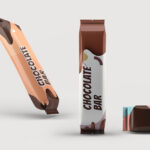 3 Angles of a Candy/Chocolate Bar packaging Mockup