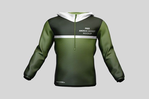 3 Anorak Jacket Mockups in Different Angles