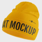 3 Beanie Hat Mockups in Different Views and Positions mockup preview