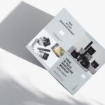 3 Bifold Brochure Mockups from the Top View with Extended Shadows