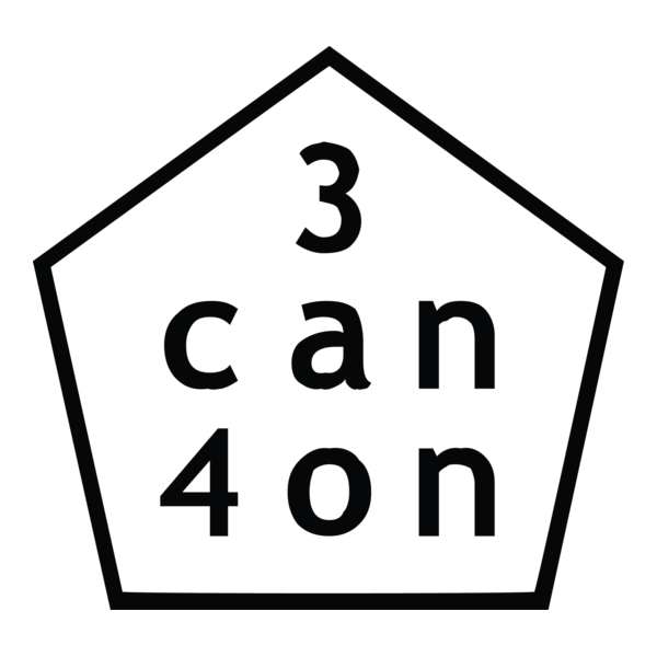 3 can 4 on logo