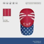 3 Cap Mockups in Different Views