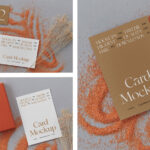 3 Cards Mockups with Twig in Perspective Views mockup preview