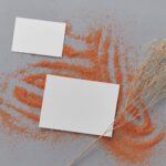 3 Cards Mockups with Twig in Perspective Views mockup preview