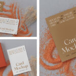 3 Cards Mockups with Twig in Perspective Views mockup preview