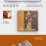 3 Catalogue Mockups Open and Closed in Different Settings mockup preview