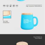 3 Ceramic Mug Mockups with Lid in Varied Views