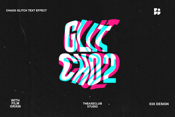 3 Chaos Glitch Text Effect Template