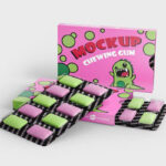 3 Chewing Gum Mockups with Blister Packs in Different Views