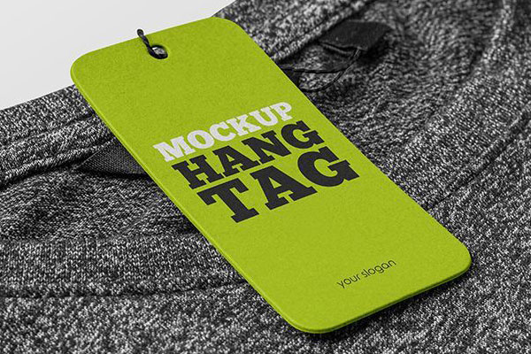 3 Clothing Hang Tag on a Shirt Mockups