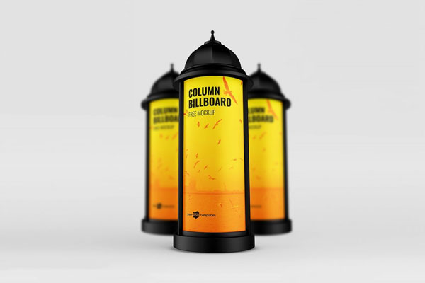 3 Column Billboard Mockups from Various Views