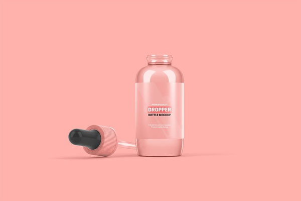 3 Different Shots of Dropper Bottle Mockup