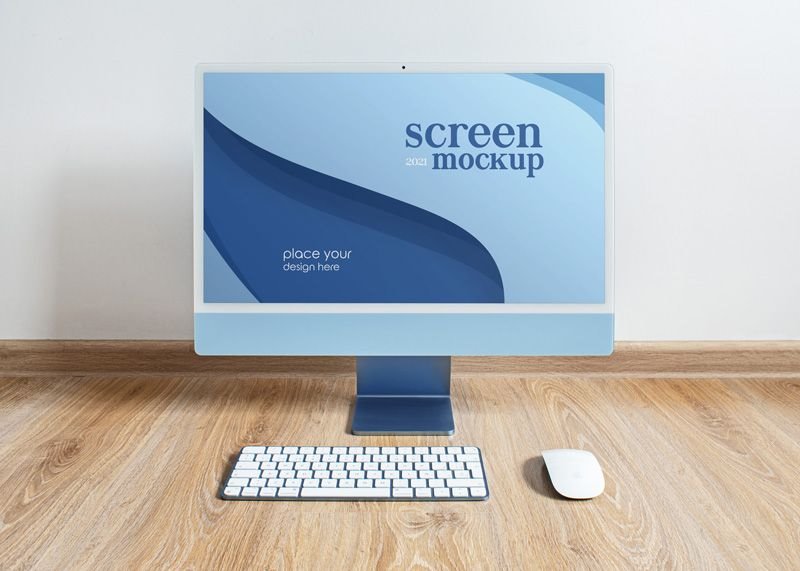 3 Different Shots of iMac Mockup