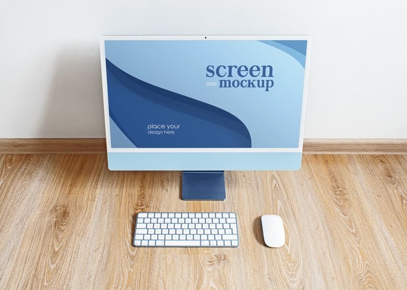 3 Different Shots of iMac Mockup