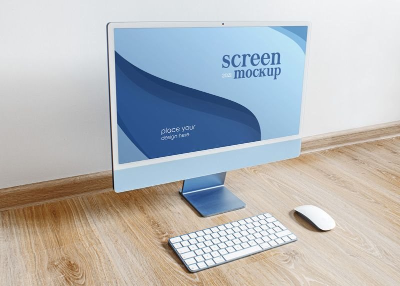 3 Different Shots of iMac Mockup