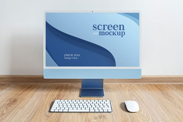 3 Different Shots of iMac Mockup