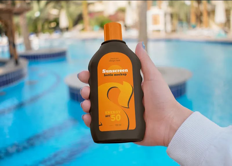 3 Different Shots of Sunscreen Bottle Mockup