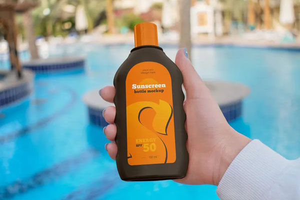 3 Different Shots of Sunscreen Bottle Mockup