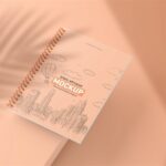 3 Different Showcases of Spiral Notebook Mockup